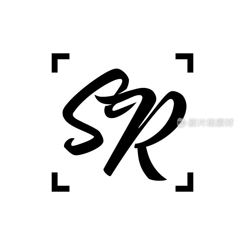 Logo初始SR设计图形、字母SR Logo图标设计模板元素。标志运动初始SR，企业企业字母SR标志设计矢量EPS10，